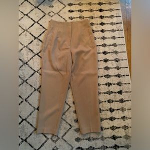 Zara high-waisted straight cut pants in beige